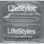 LifeStyles Ultra Sensitive Premium Lubricated Natural Latex Condoms Value Pack - 100 Count, 1 Pack - Triple Tested for Best Protection, Made with UltraGlide Silicone Lube