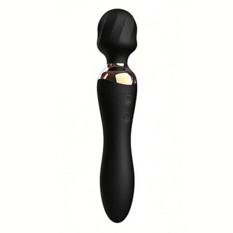 2-in-1 Dual-Ended Vibrator for Women – G-Spot & Clitoral Stimulator, 24 Modes Wand Massager, Quiet, Rechargeable, Waterproof, Soft Silicone, Sex Toy for Solo & Couples (Black)