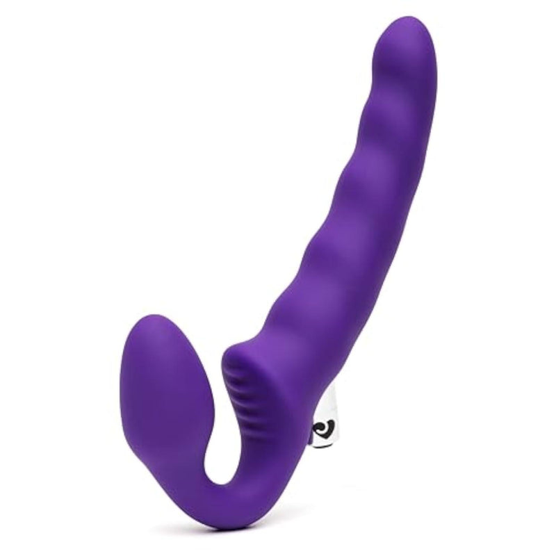Realistic Vibrating Strapless Strap On Dildo for Women, Purple