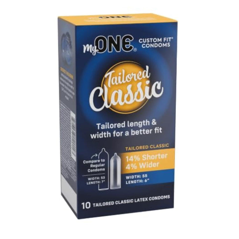 My Tailored Classic Custom Fit (55F) Latex Condoms with a Brass Pocket Case, 10 Count