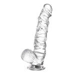 7 Inch Huge Realistic Dildo Clear Sex Toy with Small Glans,Big Jelly G Spot Dildo with Suction Cup for Vaginal Anal Play Soft Penis Beginners Sex Toys for Women Men Couple