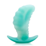 Liquid Silicone Anal Plug with Safety Base Jelly Butt Plug Thread Anal Trainer Mango Shape G-spot Stimulator Soft Prostate Massager Adult Sex Toys for Men Women Couples (M)