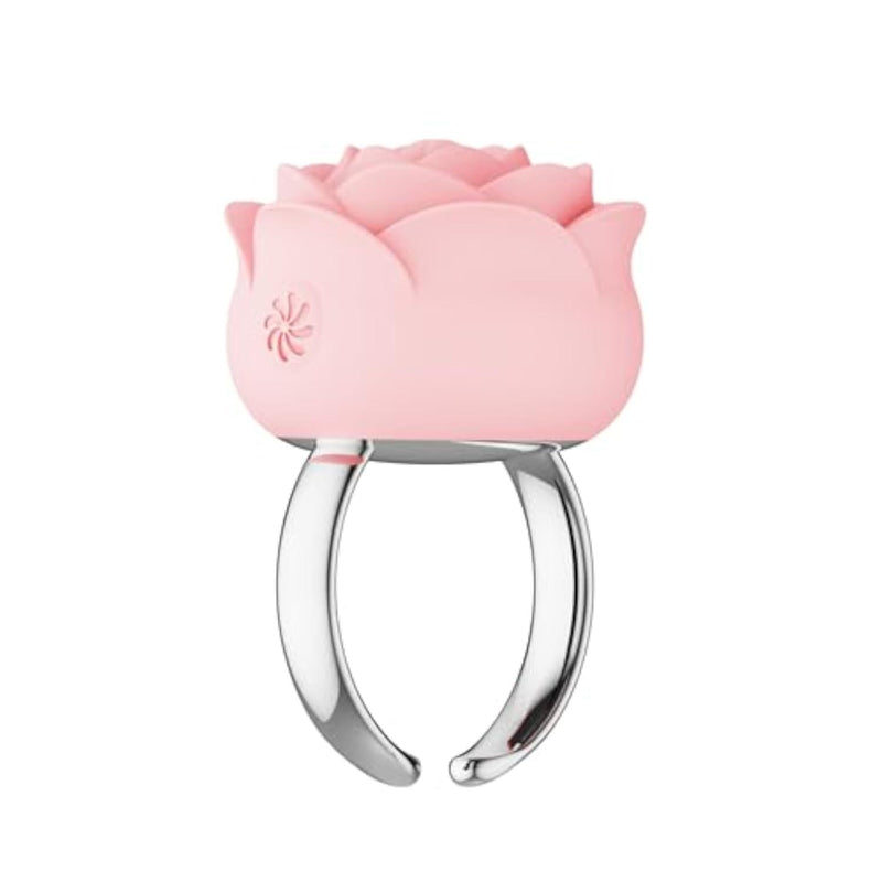 Rose Ring Massager for Couples – Rechargeable Vibrating Ring, Waterproof Silicone Intimate Toy, Quiet Motor, USB Charging