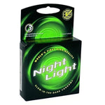 Night Light Glow-in-the Dark Premium Latex Condoms with Silver Pocket Case, 3 Count