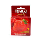 Strawberry Flavored Lubricated Latex Condoms with Silver Pocket Case, 3 Count