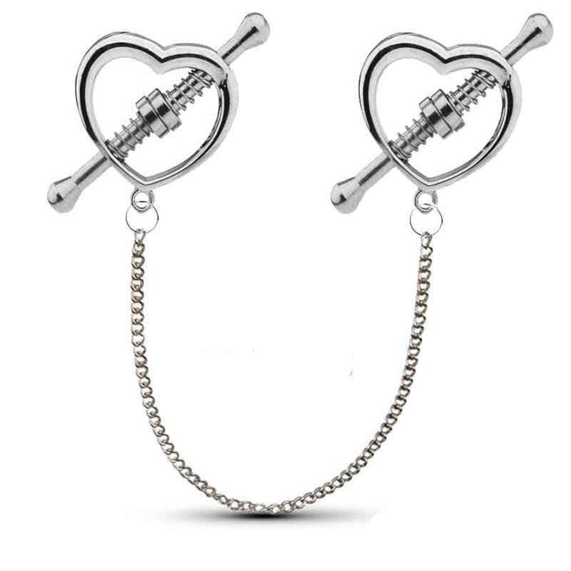 Metal Nipple Clamps Adjustable Nipple Clamp Nipple Clips for Women Non Piercing Nipple Rings Nipple Toy, Silvery