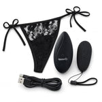 Panty Set for Women, Vibrating Rechargeable, Black, 1ct