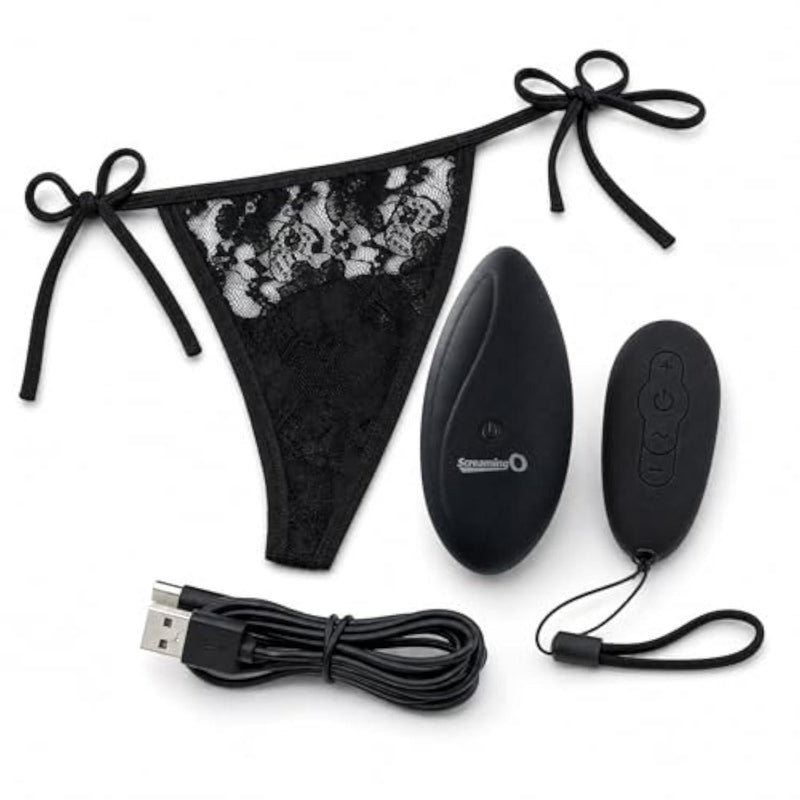 Panty Set for Women, Vibrating Rechargeable, Black, 1ct
