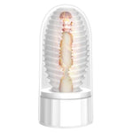 Male Masturbator Portable Stroker with Heating Function Base Textured Pocket Pussy Stretchy Penis Massage Masturbation Sleeve Sex Toys for Men