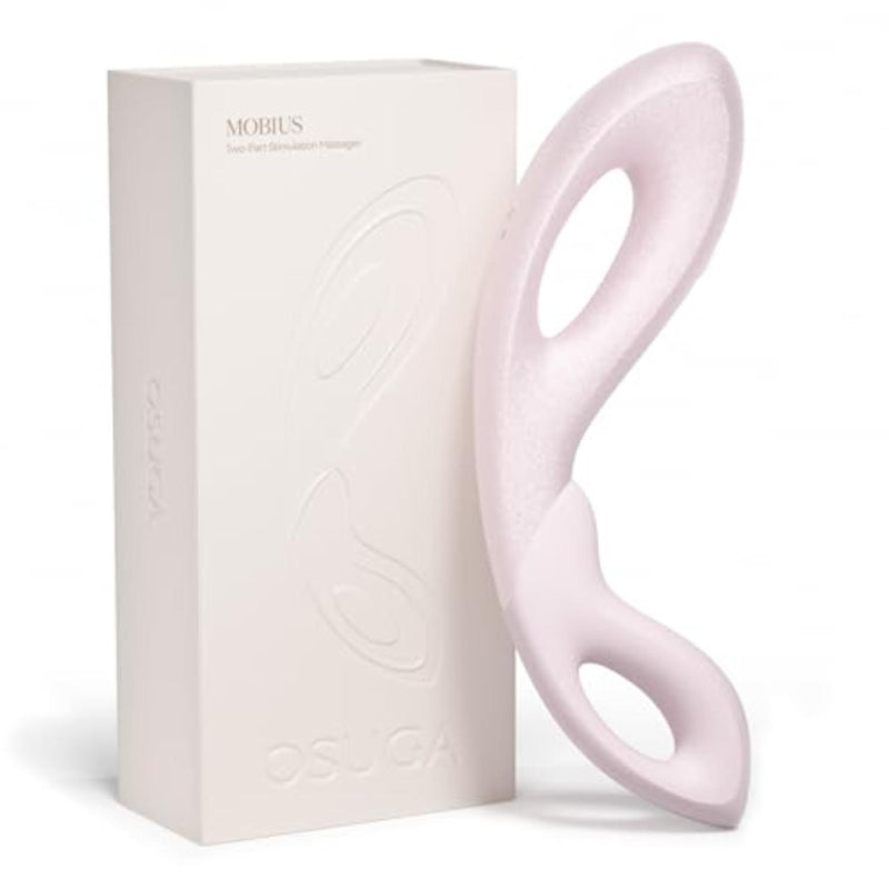 Mobius A Spot Vibrator, Dual Stimulation with Movable Massage Bead, Rabbit Sex Toy, Adult Toys for Women, G Spot & A Spot Insertable, 12 Pleasure Modes, Waterproof (Light Pink)