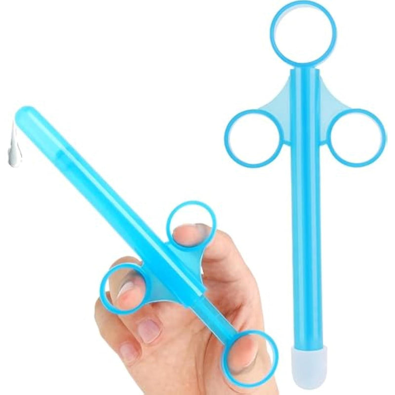 Lube Applicator with 10ml Precise Scales, 6.5” Long, Anal Shooter with Air-Proof Silicone Cap, Lubricant Applicator for Men, Women & Couples 2 (Blue)