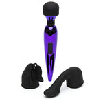 Power Mini Massage Wand Vibrator Kit for Couples, 4 Piece, Purple