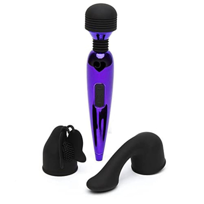Power Mini Massage Wand Vibrator Kit for Couples, 4 Piece, Purple