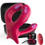Vibrating Cock Ring Couple Sex Toys – Penis Ring Vibrator with Clitoral Stimulator & Anal Stimulator, G-Spot Vibrator Sleeve, 10 Vibration Modes, Open Design Mens Sex Toy for Men Women, Female Sex Toy