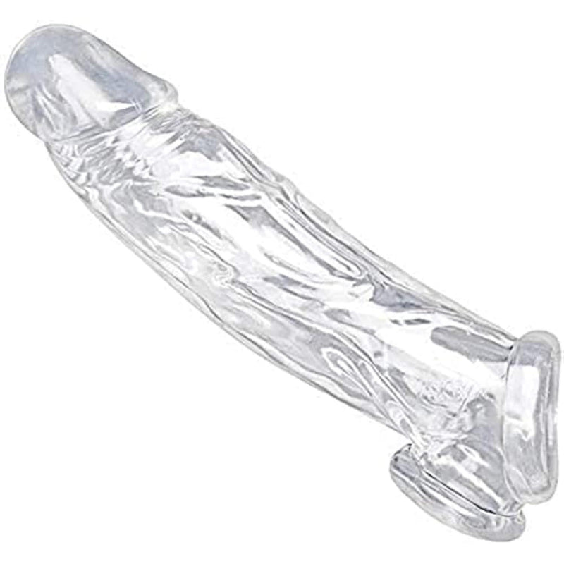 Super Big New Soft Silicone Sleeve Extension Sheath Extender for Men Male Enhancement Extension Sleeve Girth Best Gift (Transparent+, 8 inch)