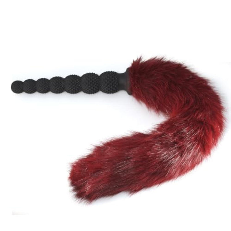 Butt Plug Tail,7.8 in Silicone Black Anal Beads with Removable Furry Tail,Fox Tail Plug Sex Toys for Men Women Couples Cosplay
