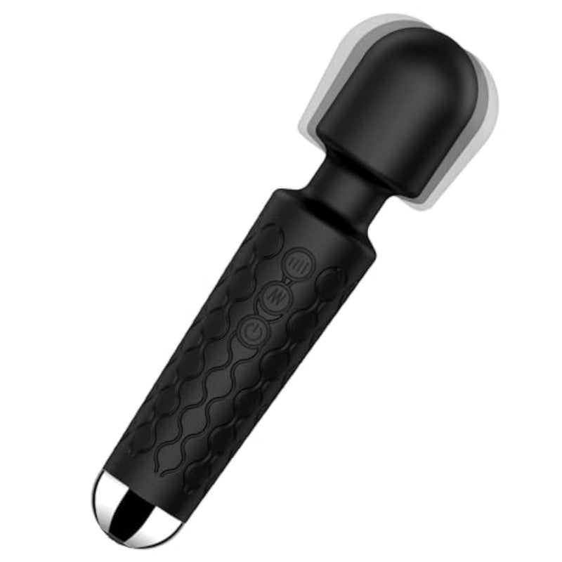 Personal Massage Vibrator Wand,Adult Sex Toy,G Spot Dildo Clit Vibratorwith 20 Vibrations & 8 Speeds Cordless Vibration Massager Clitoris Stimulation for Deep Intense Pleasure,Sex Toys for women,Black