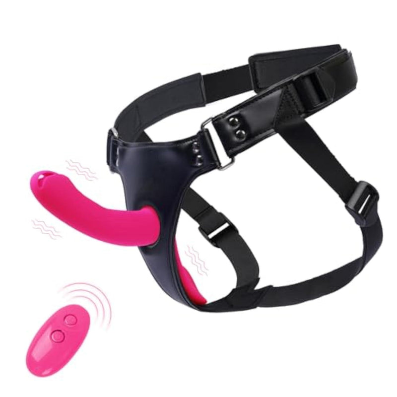 Vibrating Strap On Dildo Harness 2-in-1 Vibrator for Women & Men