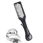 Sex Paddle for Adults Spanking Metal-Studded BDSM Paddle, Black Crocodile Faux Leather, Bondage Paddle for Couples and Beginners