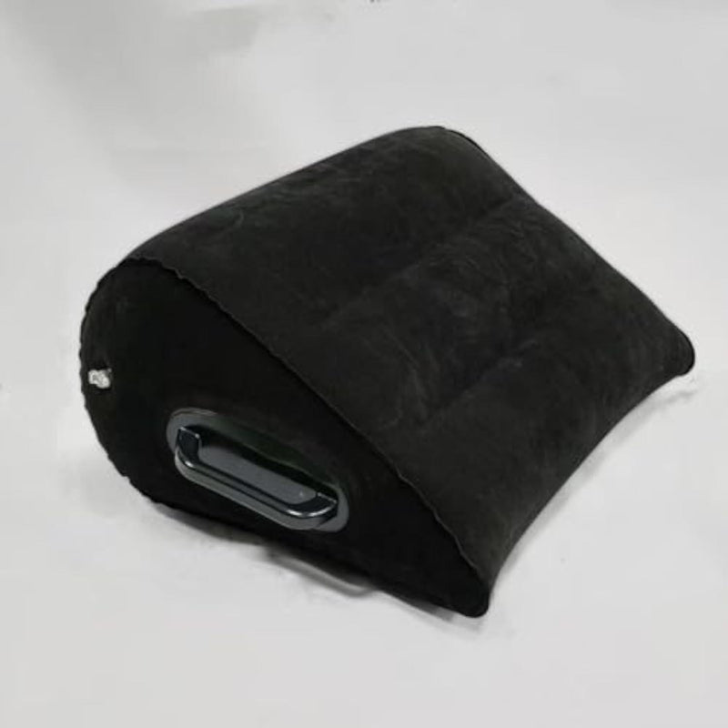 PVC Flocking Inflatable Triangle Pillow Armchair Models Emotional Sex Position Cushion Multifunctional Portable Cushion Lumbar Cushion Legs Erotic Pillow with Armchair (Black)