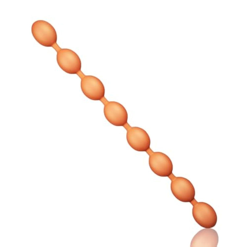 Double-Ended Butt Plug Liquid Silicone Extra Long Anal Chain with 8 Beads Anal Stretching SM Sex Toys for Lesbianism Couples (S)