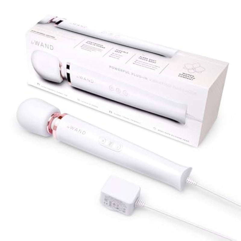 Plug-in Wand Vibrator - Vibrating Wand Massager, Sex Toys (White)