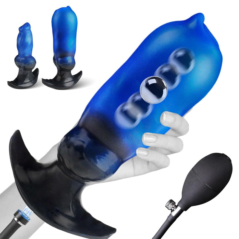 Magnetic Inflatable Butt Plug Dildo, Inflatable Anal Plug Knot Buttplug