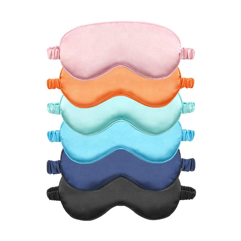 Silk Satin Eye Mask Color Assorted 6-Pack Smooth Sleeping Mask Eye Shade