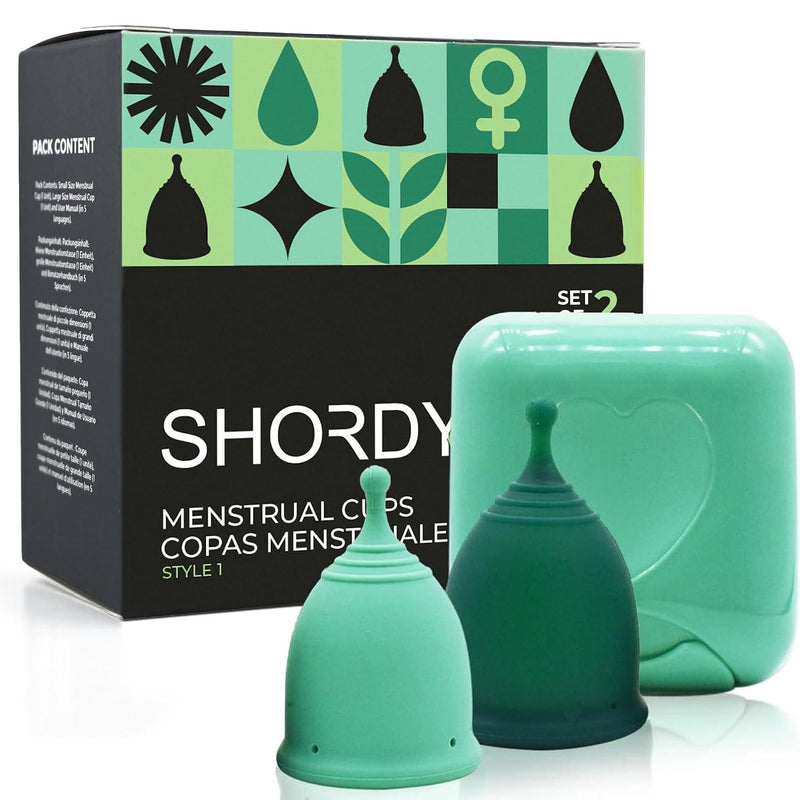Small & Large Menstrual Cups Set for First Time Users to Heavy Flow