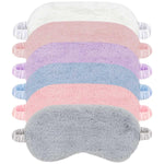 6 Pieces Plush Eye Mask Soft Fluffy Furry Sleeping Blindfold Comfortable Satin Back New Faux Fur Nap Eye Cover Light Sleep Eye Masks for Girls Women Kid Adult Party Eyeshade Favors (6 Colors)