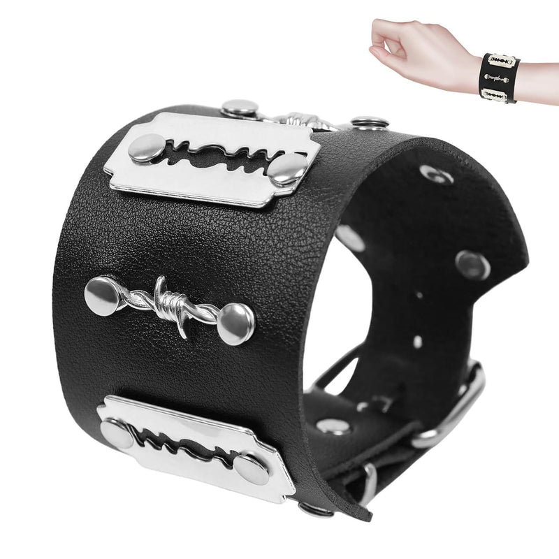 BDSM Cuffs Leather Adjustable Cuff Bondage Restraints Blade Shaped Restraint Fetish Sex Toys for Women Men and Couples