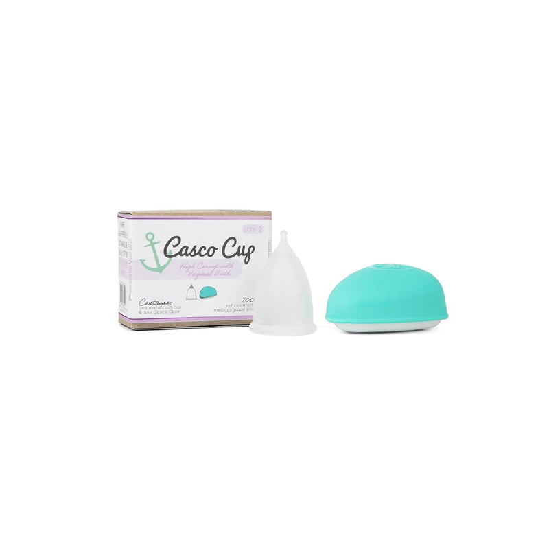 Casco Menstrual Cup & Case - Medical Grade Silicone Period Cup Made in Maine USA, Reusable Menstrual Cup (Standard2 - High Cervix/Post Childbirth)