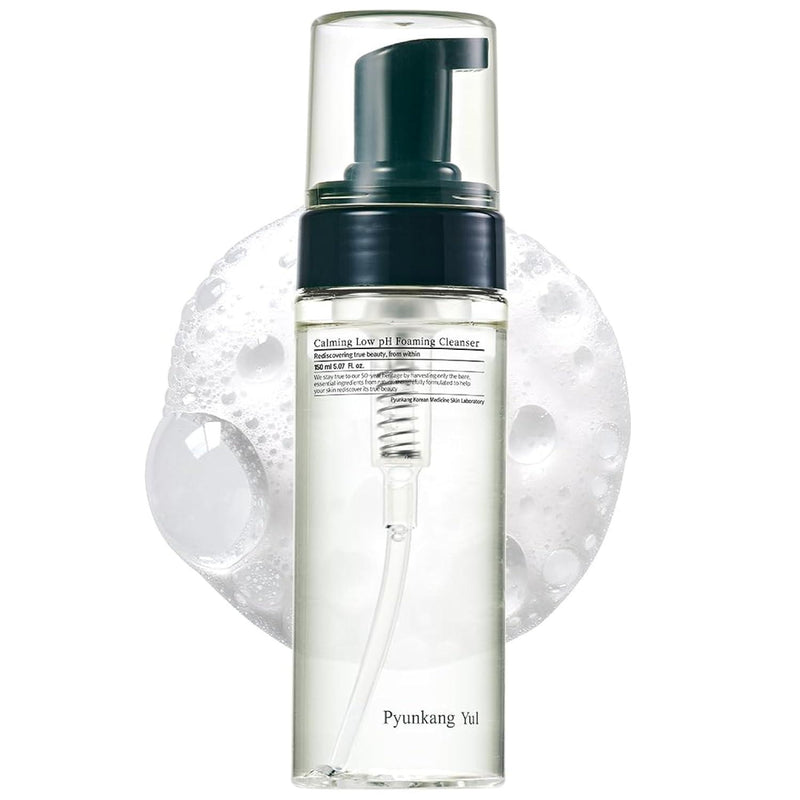 PKY Calming Low pH Foaming Cleanser | Daily Face Wash & Makeup Remover with Tea Tree, Centella Asiatica, 5 Hyaluronic Acids that Removes Dead Skin Cells, Hydrates Skin - 150ml 5.07 Fl.Oz.