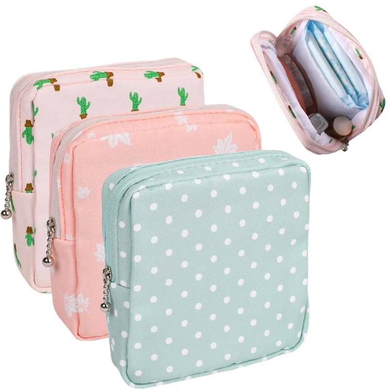 Sanitary Napkin Storage Bags 3Pcs Menstrual Cup Pouches Nursing Pad Holder Tampon Bags Portable Period Bag Feminine Pouch for Girls
