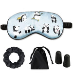 Panda Satin Sleep Eye Mask for Women, Cute Blackout Travel Blindfold
