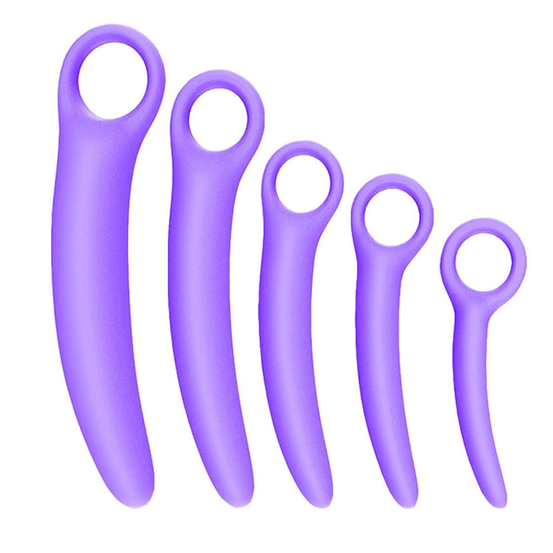 Silicone Dilators for Pelvic Floor for Women, Purple, 5-Pack