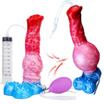 Fantasy Inflatable Squirting Silicone Horse Dildos, 9.28 inch Huge