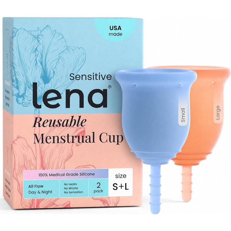Sensitive Menstrual Cups 2-Pack Ultra-Soft Set, Small & Large