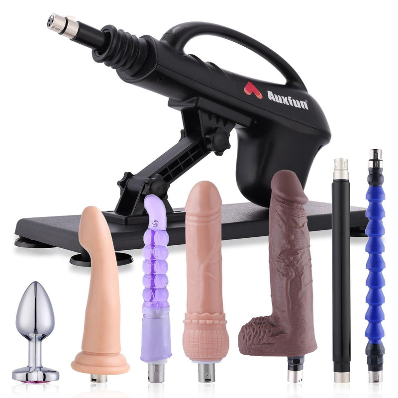 Sex Machine Fuck Machine 3XLR Connector Dildo Machine with 7 Attachments
