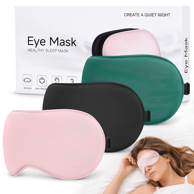 Silk Sleep Mask, Light Blocking Eye Mask for Sleeping with Adjustable Strap