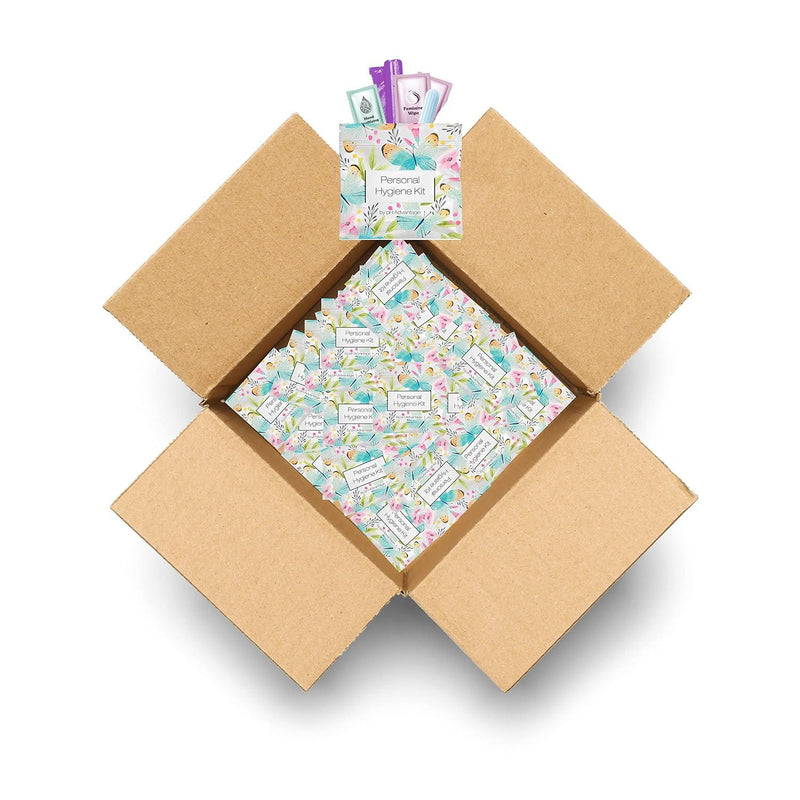 Menstrual Kit All-in-One | Convenience on The Go | Single Period Kit Pack for Travelling, Tweens & Teenagers | Individually Wrapped Feminine Hygiene Products (Butterflies) (60 Pack)