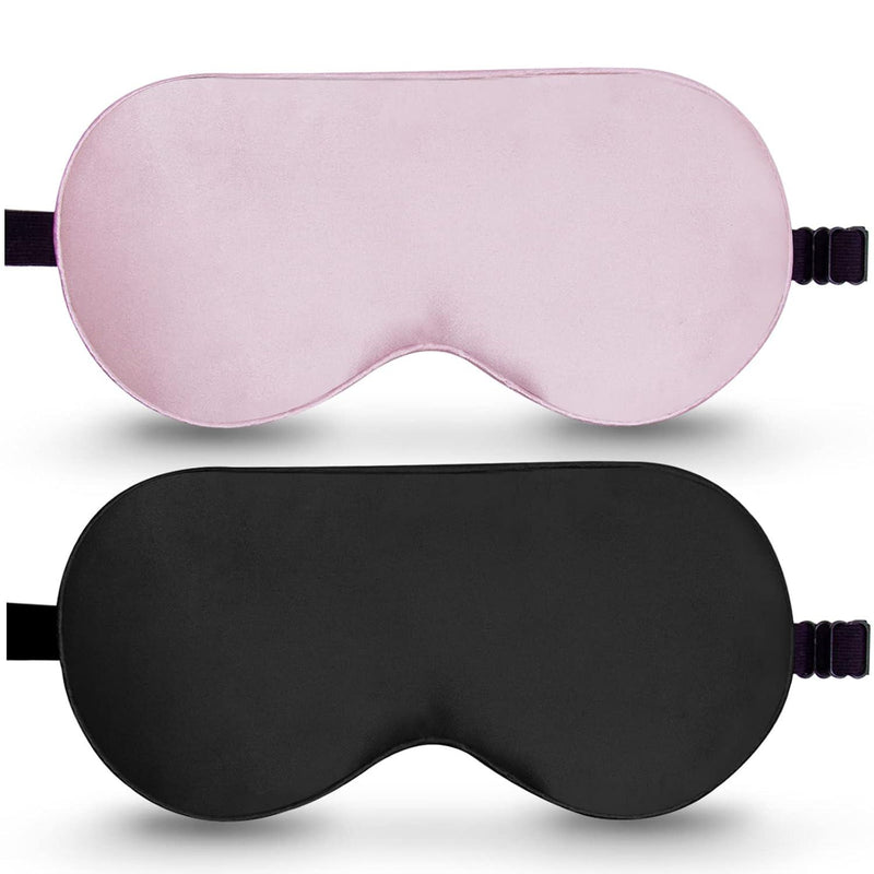 100% Mulberry Silk Sleep Mask, Light Blocking Eye Masks (2 Packs)