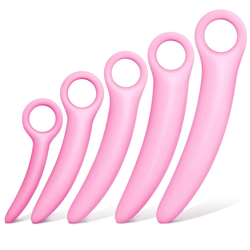5 Size Silicone Pelvic Floor Muscle Dilator Exerciser, Rose Red