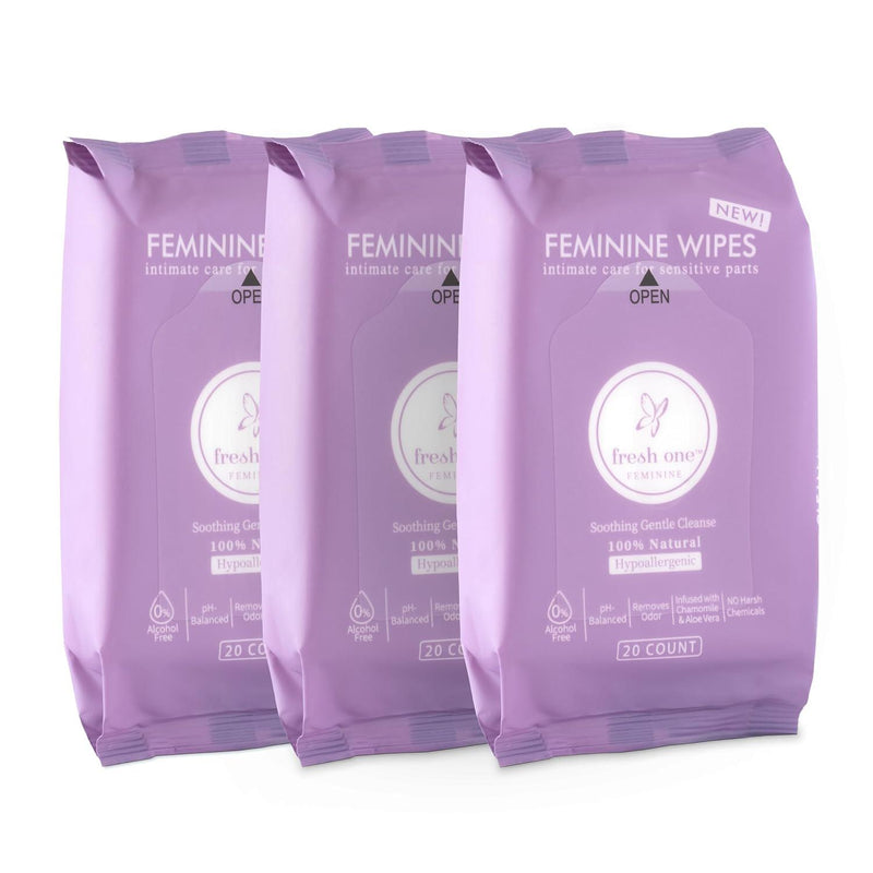 Feminine Wipes - Natural pH Balanced Intimate Wipes for women | Soothing, Gentle Cleansing | Feminine Hygiene Wipes for Sensitive Skin, Personal Care, & Daily Use