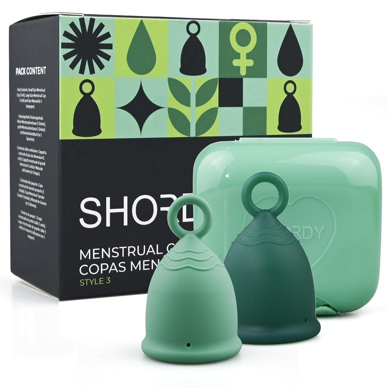 Menstrual Cups - Mess-Free Loop Handle for Beginners, Small & Large