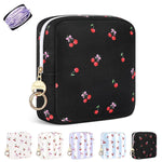 Period Bag for Teen Girls, Canvas Sanitary Napkin Storage Bag with Zipper, Portable Menstrual Pad Bag Tampon Holder for Purse