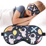 Space Astronaut Sleeping Eye Mask - Cool Galaxy Eyes Mask with Adjustable Strap, Soft Lightweight Cartoon Cute Silk Eye Cover for Night Sleep Travel Airplane Home Sleepover Party Gift Supplies