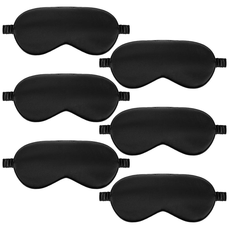 Silk Sleep Masks 6 Pack, Eye Masks for Sleep, Soft Satin Eye Cover, Black