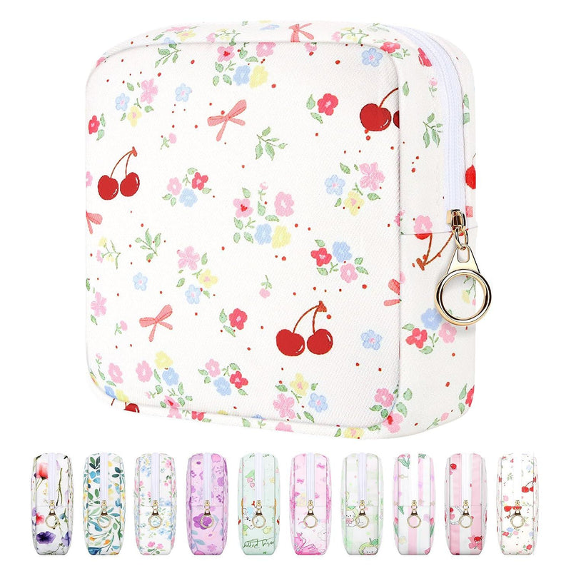 5.3'' Period Pouches for Teen Girls, Canvas Period Bag-Beige H9294