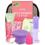 Teen Menstrual Cup Kit - Best First Period Cup Starter Kit - Wash, 20 Wipes, Lube, Public Restroom Carry Cup & Storage Bag - Proven to Be What You Need to Become A Successful Cup User